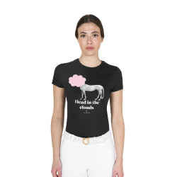 Reit T‑Shirt Damen Equestro Head in the Clouds – Baumwolle