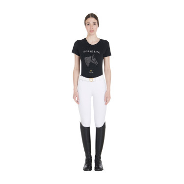Reit-T-Shirt Damen Slim-Fit mit Strass | Equestro