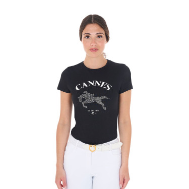 Equestrian T-Shirt Damen mit Strass – Equestro Cannes Equestrian T-Shirt Damen mit Strass – Equestro Cannes