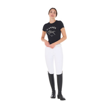 Equestrian T-Shirt Damen mit Strass – Equestro Cannes Equestrian T-Shirt Damen mit Strass – Equestro Cannes