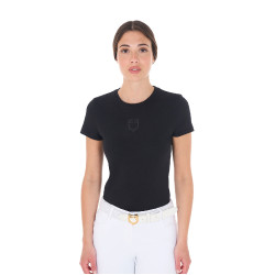 Damen Reit-T-Shirt Equestro Basic mit Ton-in-Ton-Logo