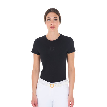 Damen Reit-T-Shirt Equestro Basic mit Ton-in-Ton-Logo