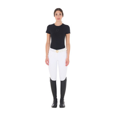 Damen Reit-T-Shirt Equestro Basic mit Ton-in-Ton-Logo