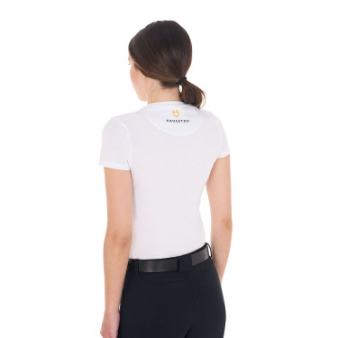 Damen Reit-T-Shirt Equestro Basic mit Ton-in-Ton-Logo Damen Reit-T-Shirt Equestro Basic mit Ton-in-Ton-Logo