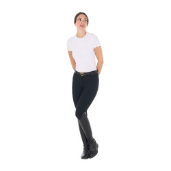Damen Reit-T-Shirt Equestro Basic mit Ton-in-Ton-Logo Damen Reit-T-Shirt Equestro Basic mit Ton-in-Ton-Logo