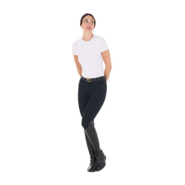 Damen Reit-T-Shirt Equestro Basic mit Ton-in-Ton-Logo Damen Reit-T-Shirt Equestro Basic mit Ton-in-Ton-Logo