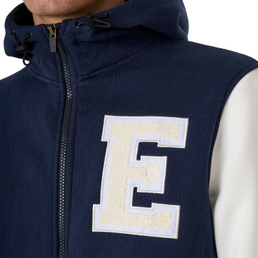 Herren Reit-Sweatshirt Equestro mit Frontzip – zweifarbig