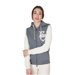 Reit-Hoodie Damen Equestro EQ, zweifarbig mit Zipper