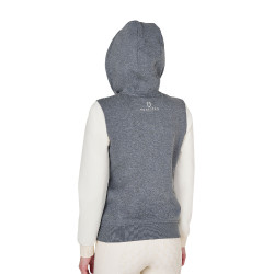 Reit-Hoodie Damen Equestro EQ, zweifarbig mit Zipper