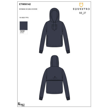 Damen Reit-Sweatshirt Equestro mit Rücken-Ausschnitt