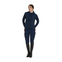 Damen Reit-Sweatshirt Equestro mit Rücken-Ausschnitt