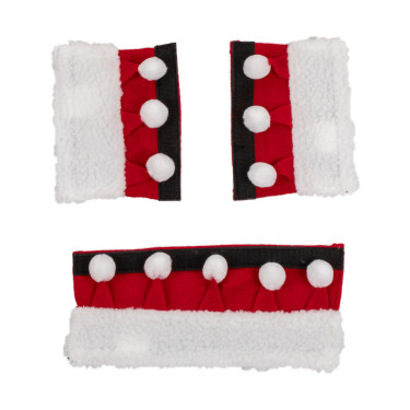 Weihnachts-Fleece-Set fürs Zaumzeug | Reitzubehör