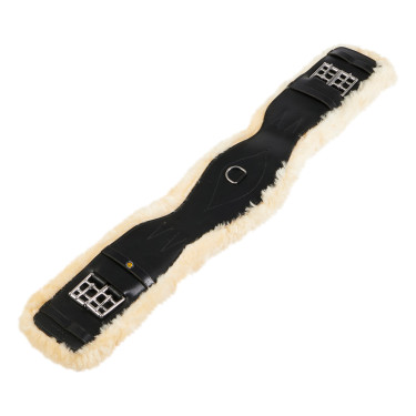 Dressur-Sattelgurt Leder mit Lammfell – Equestrian