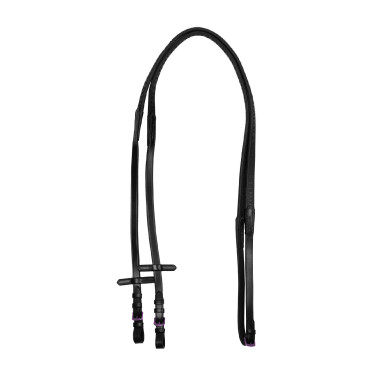 Reitzügel Leder & Gummi violett – Equestro | Equi-Clic Reitzügel Leder & Gummi violett – Equestro | Equi-Clic