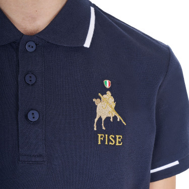 Kinder Reit-Poloshirt Equestro x FISE – atmungsaktiv