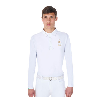 Herren Turnierpolo langarm – Reitshirt Equestro x FISE
