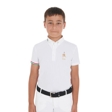 Jungen Turnierpolo Reitshirt kurzarm Equestro x FISE Jungen Turnierpolo Reitshirt kurzarm Equestro x FISE