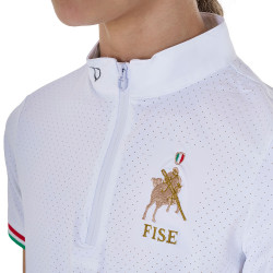 Kinder Reit Turnierpolo kurzarm mit Reißverschluss | Equestro Kinder Reit Turnierpolo kurzarm mit Reißverschluss | Equestro