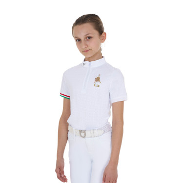 Kinder Reit Turnierpolo kurzarm mit Reißverschluss | Equestro Kinder Reit Turnierpolo kurzarm mit Reißverschluss | Equestro