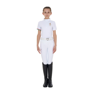 Kinder Reit Turnierpolo kurzarm mit Reißverschluss | Equestro Kinder Reit Turnierpolo kurzarm mit Reißverschluss | Equestro