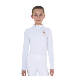 Reitturnier-Poloshirt Mädchen langarm | Equestro x FISE Reitturnier-Poloshirt Mädchen langarm | Equestro x FISE