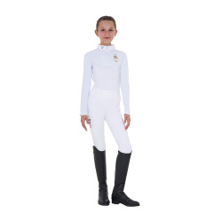 Reitturnier-Poloshirt Mädchen langarm | Equestro x FISE Reitturnier-Poloshirt Mädchen langarm | Equestro x FISE