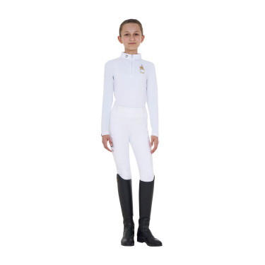 Reitturnier-Poloshirt Mädchen langarm | Equestro x FISE Reitturnier-Poloshirt Mädchen langarm | Equestro x FISE