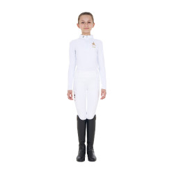 Reitturnier-Poloshirt Mädchen langarm | Equestro x FISE Reitturnier-Poloshirt Mädchen langarm | Equestro x FISE