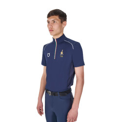 Herren Reit-Trainingspolo Equestro x FISE, Kurzarm
