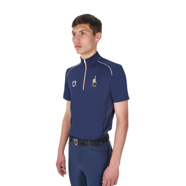 Herren Reit-Trainingspolo Equestro x FISE, Kurzarm