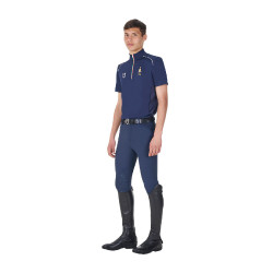 Herren Reit-Trainingspolo Equestro x FISE, Kurzarm