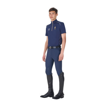 Herren Reit-Trainingspolo Equestro x FISE, Kurzarm
