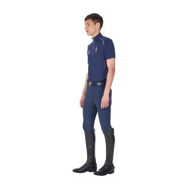 Herren Reit-Trainingspolo Equestro x FISE, Kurzarm