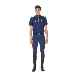 Herren Reit-Trainingspolo Equestro x FISE, Kurzarm