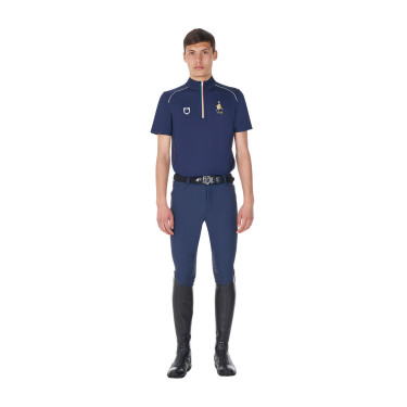 Herren Reit-Trainingspolo Equestro x FISE, Kurzarm