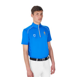 Herren Reit-Trainingspolo Equestro x FISE, Kurzarm