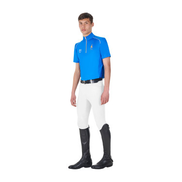 Herren Reit-Trainingspolo Equestro x FISE, Kurzarm