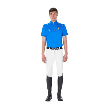 Herren Reit-Trainingspolo Equestro x FISE, Kurzarm