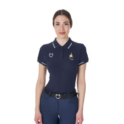 Damen Reit-Trainingspolo Equestro x FISE kurzarm