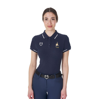Damen Reit-Trainingspolo Equestro x FISE kurzarm