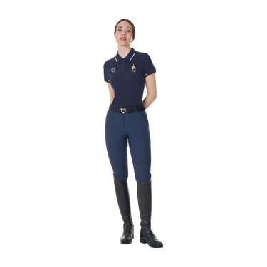 Damen Reit-Trainingspolo Equestro x FISE kurzarm