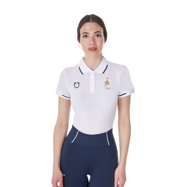 Damen Reit-Trainingspolo Equestro x FISE kurzarm