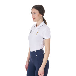 Damen Reit-Trainingspolo Equestro x FISE kurzarm