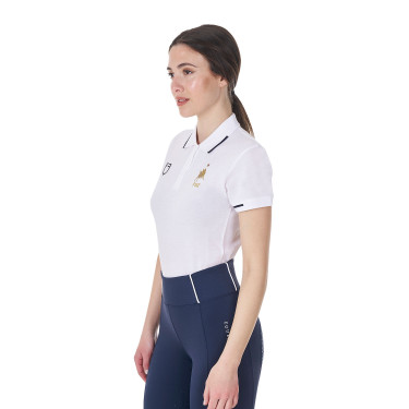 Damen Reit-Trainingspolo Equestro x FISE kurzarm