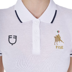 Damen Reit-Trainingspolo Equestro x FISE kurzarm