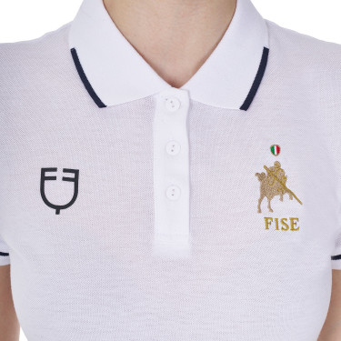 Damen Reit-Trainingspolo Equestro x FISE kurzarm