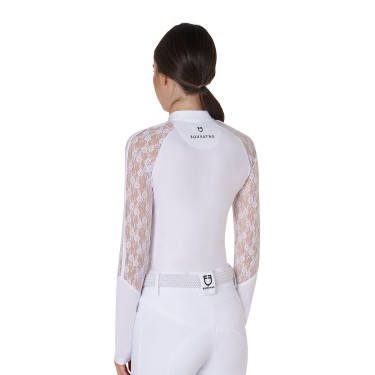 Reit-Trainingspolo Damen langarm Spitze – Equestro