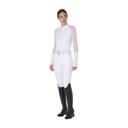 Reit-Trainingspolo Damen langarm Spitze – Equestro
