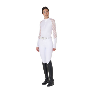 Reit-Trainingspolo Damen langarm Spitze – Equestro