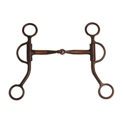 Westerngebiss schwarz mit Kupfereinsätzen – Reitsport